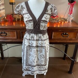 Free Los Angeles Mini Dress Size 7 Brown/Cream